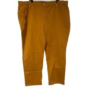 Gloria Vanderbilt Amanda Jeans Mustard Yellow‎ Tapered Leg Size 24W